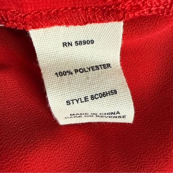 Chelsea & Violet Sleeveless Red Roses Ruffle Jardin Chinoiserie Dress Size S - Picture 10 of 12